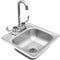 Summerset Grills Sinks & Bar Prep Sink, Drop In - 15" x 15" Stainless Steel with Hot and Cold Faucet