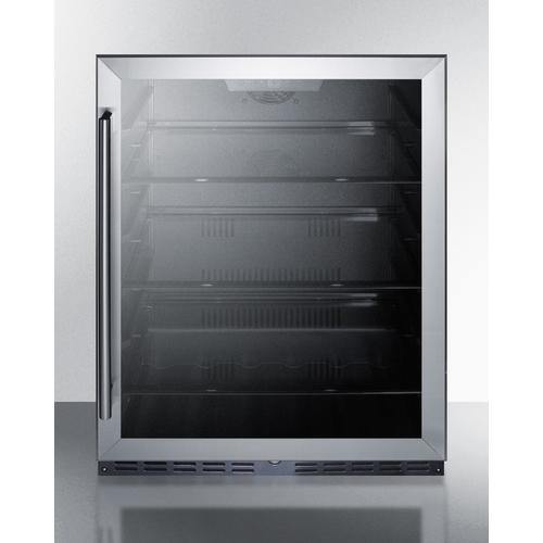 Summit All-Refrigerator 24" 5.0 Cu. Ft. Stainless Steel Frame Glass Door Built-In Compact Refrigerator - ADA Compliant