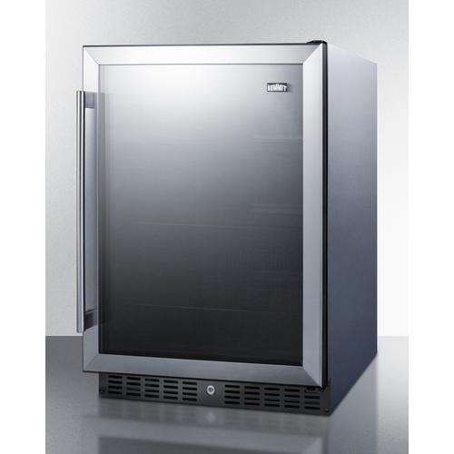 Summit All-Refrigerator 24" 5.0 Cu. Ft. Stainless Steel Frame Glass Door Built-In Compact Refrigerator - ADA Compliant