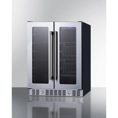 Summit All-Refrigerator 24" Built-In Dual-Zone Produce Refrigerator, ADA Compliant