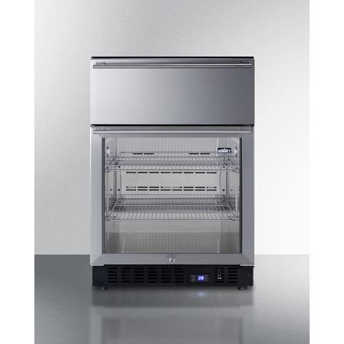 Summit Commercial All-Refrigerators 24" Wide Built-In Commercial Beverage Refrigerator With Top Drawer