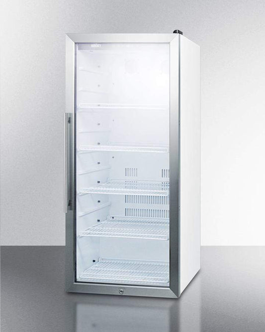 Summit Commercial Full Sized Beverage Center 22 Inch Commercial Beverage Center with 5 Adjustable Shelves, Fan-Forced Cooling, Automatic Defrost, LED Lighting, Digital Thermostat and Factory Installed Lock