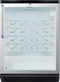 Summit Commercial Undercounter Wine Cellars 24 Inch Freestanding Wine Cellar with 36-Bottle Capacity, ADA-Compliant Height, 4 Scalloped Wire Shelves, Automatic Defrost, Interior Lighting and Door Lock: Towel Bar Handle on Stainless Door/Case