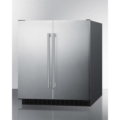 Summit French Door 30" 5.4 cu. ft. Stainless Steel Built-In Side-by-Side Refrigerator