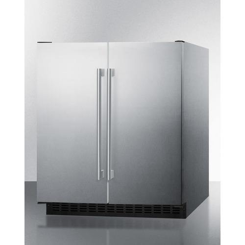 Summit French Door 30" 5.4 cu. ft. Stainless Steel Built-In Side-by-Side Refrigerator