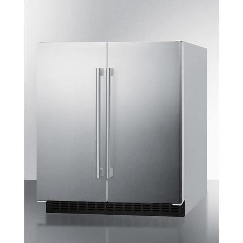 Summit French Door 30" 5.4 cu. ft. Stainless Steel Built-In Side-by-Side Refrigerator