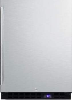 Summit Outdoor All-Freezer 24 Inch Outdoor Undercounter Freezer with Ice Maker, 3 Adjustable Chrome Shelves, Automatic Defrost, Exterior Digital Thermostat, LED Lighting, Sabbath Mode and Reversible Door Hinge: Professional Handle