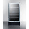 Summit Undercounter Wine Cellars 18 Inch Undercounter Dual-Zone Wine Cellar with 28 Bottle Capacity, Factory-Installed Lock, Automatic Defrost, LED Lighting, Digital Thermostat, Digital Display, CFC Free and 3.3 cu. ft. Capacity: Stainless Steel Ca: Black Cabinet, Right Hinge
