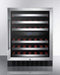 Summit Undercounter Wine Cellars 24 Inch Undercounter Dual Zone Wine Cellar with Slide-Out Shelving, 46 Bottle Capacity, Automatic Defrost, Glass Door, Factory Installed Lock, Interior Light, Reversible Door and CFC Free: Black Cabinet, Right Hinge