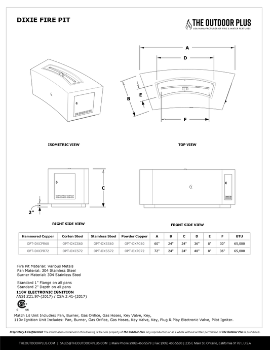 The Outdoor Plus Fire Pit The Outdoor Plus | Dixie Powder Coat Fire Pit | OPT-DXPC60