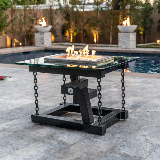 The Outdoor Plus Fire Table The Outdoor Plus | Newton Powder Coated Fire Pit with Chain Support | OPT-NWT238
