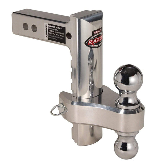 Trimax Marine/Water Sports : Hardware Trimax TRZ8AL-RP Razor 8in Aluminum Adjust Hitch-Dual Ball