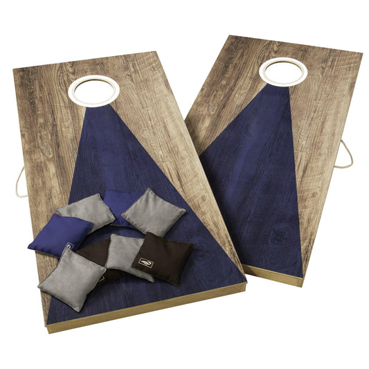 Triumph Outdoor Games TRIUMPH - Blue/Grey LED 2x4 All-Wood Cornhole Set - 35-8020-3