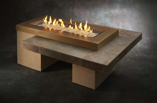 Outdoor Greatroom - Black Uptown Linear Gas Fire Pit Table w/Direct Spark Ignition (LP) - UP1242DSILP