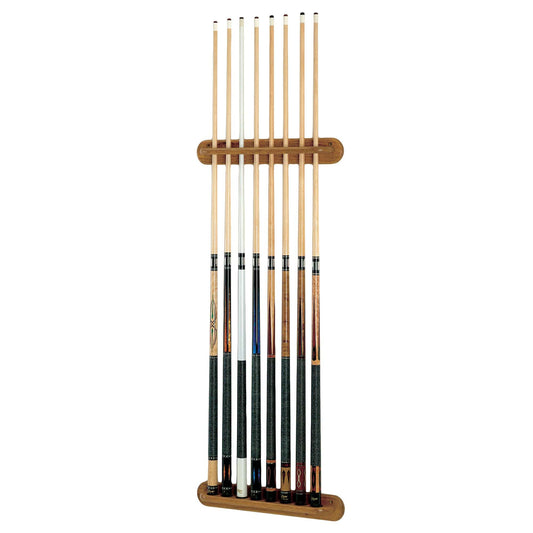 Viper Billiards Oak / As shown Viper Traditional Oak 8 Cue Wall Cue Rack