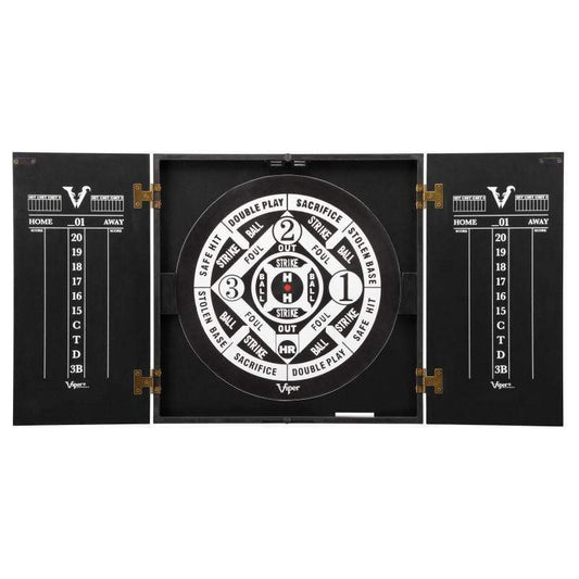 Viper Dartboard Viper Hideaway Dartboard Cabinet with Reversible Traditional and Baseball Dartboard