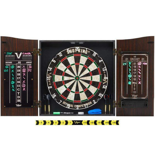 Viper Dartboard Viper Vault Deluxe Dartboard Cabinet with Shot King Sisal Dartboard and Illumiscore Scoreboard