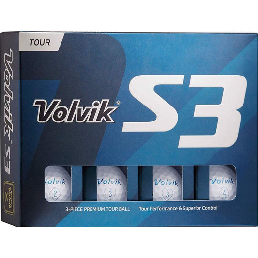Volvik Golf : Balls Volvik S3 Tour Ball White - Dozen