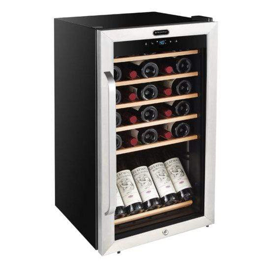 Whynter Wine Refrigerators Built in and Free Standing Whynter 34 Bottle Freestanding Stainless Steel Refrigerator with Display Shelf and Digital Control