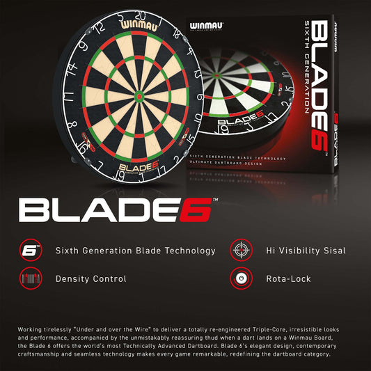 WINMAU - BLADE 6 DUAL CORE BRISTLE DARTBOARD - DWIN600DC-6
