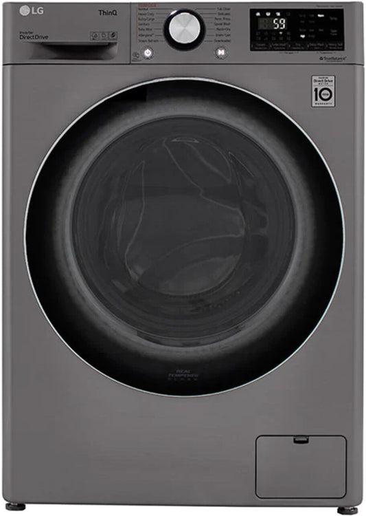 LG - 24 in. W 2.4 cu. ft. All-in-One Compact Smart Front Load Washer & Ventless Dryer Combo with Steam in Graphite Steel - WM3555HVA