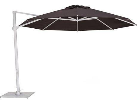Woodline Cantilever Umbrellas Black Woodline Shade Solutions Pavone Aluminum Cantilever 11.5' Octagon Crank Lift Umbrella