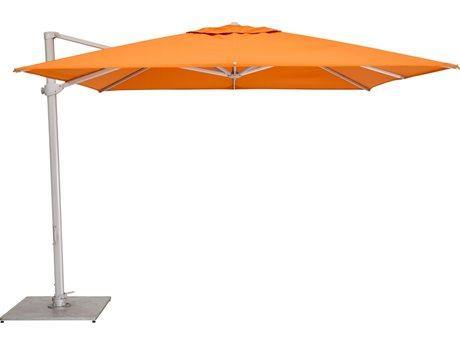 Woodline Cantilever Umbrellas Tuscany Woodline Shade Solutions Pavone Aluminum Cantilever 9.8' Square Crank Lift Umbrella
