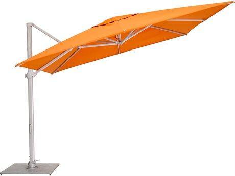 Woodline Cantilever Umbrellas Woodline Shade Solutions Pavone Aluminum Cantilever 9.8' Square Crank Lift Umbrella