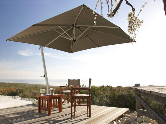 Woodline Cantilever Umbrellas Woodline Shade Solutions Picollo Aluminum Cantilever 9.8' Square Crank Lift Umbrella