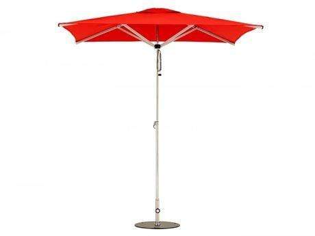 Woodline Table Umbrellas Logo Red Woodline Shade Solutions Swift Stainless Steel Telescopic 6.6' Square Pulley Lift Umbrella