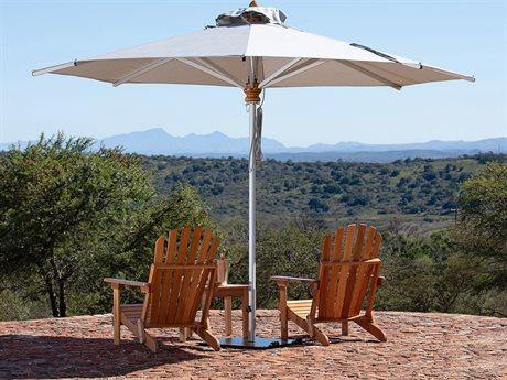 Woodline Table Umbrellas Natural Woodline Shade Solutions Bravura Aluminum 11.5' Octagon Pulley Lift Umbrella