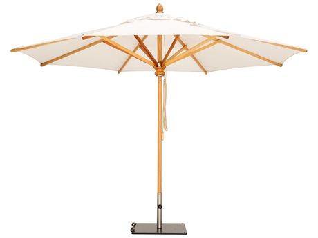 Woodline Table Umbrellas Natural Woodline Shade Solutions Safari Eucalyptus 7.5' Square Pulley Lift Umbrella