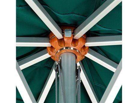 Woodline Table Umbrellas Woodline Shade Solutions Bravura Aluminum 11.5' Octagon Pulley Lift Umbrella