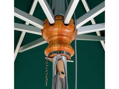 Woodline Table Umbrellas Woodline Shade Solutions Bravura Aluminum 9.4' Square Pulley Lift Umbrella