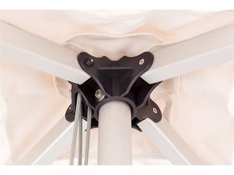 Woodline Table Umbrellas Woodline Shade Solutions Mistral Aluminum 9.8' Round Pulley Lift Umbrella