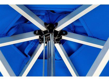 Woodline Table Umbrellas Woodline Shade Solutions Swift Stainless Steel Telescopic 8.2' Hexagon Pulley Lift Umbrella