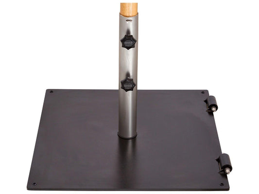 Woodline Umbrella Base Woodline Shade Solutions 24'' Wide Square Metal Base with Wheel and 2.25'' Tube