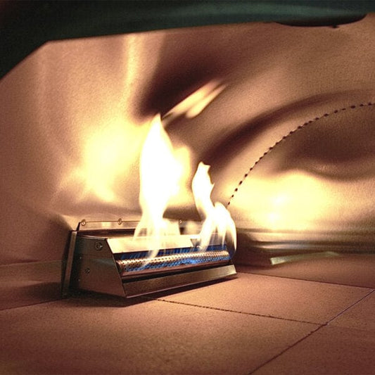 WPPO Outdoor Pizza Oven WPPO WKE-04G-BLK Black 27" Hybrid Dual Fueled Wood / Gas Fire Outdoor Pizza Oven with Mobile Stand