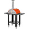 WPPO Outdoor Pizza Oven WPPO WKK-01S-WS-ORG Karma 25 Orange Stainless Steel Wood Fire Outdoor Pizza Oven with Mobile Stand