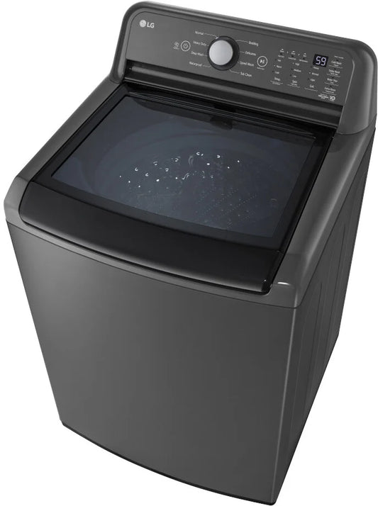 LG - 5.0 cu. ft. Ultra Large Capacity Top Load Washer in Middle Black - WT7150CM