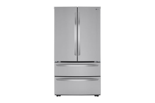 LG - 23 cu. ft. 4-Door French Door Refrigerator with Internal Water Dispenser in PrintProof Stainless Steel, Counter Depth - LMWC23626S