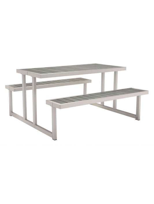 ZOU Outdoor Dining Tables ZOU - Cuomo Picnic Table Gray & Silver | 703784