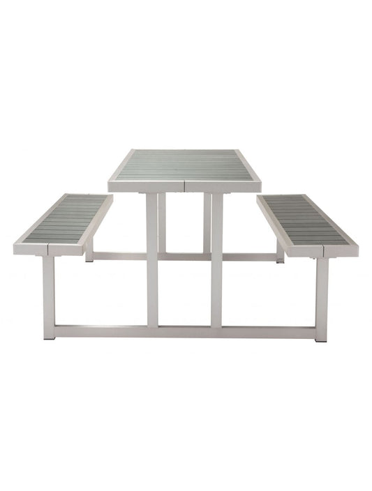 ZOU Outdoor Dining Tables ZOU - Cuomo Picnic Table Gray & Silver | 703784