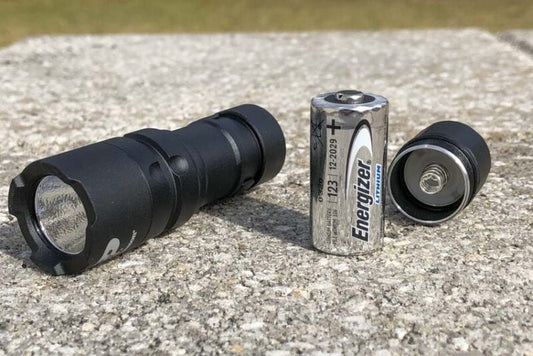 Illuminate Your Adventures with DELTA FORCE FS-10 LED Flashlight - 4x CR123 from Recreation Outfitters