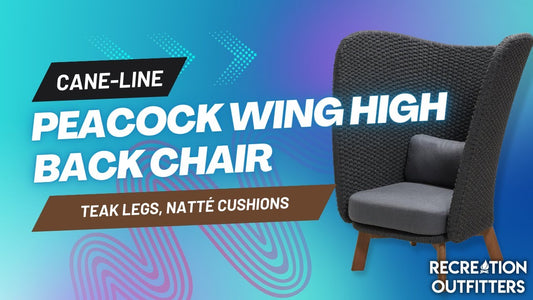 Cane-Line - Peacock Wing High Back Chair W/Teak Legs, Incl. Cane-Line Natté Cushions | 5460 - Available at Recreation Outfitters