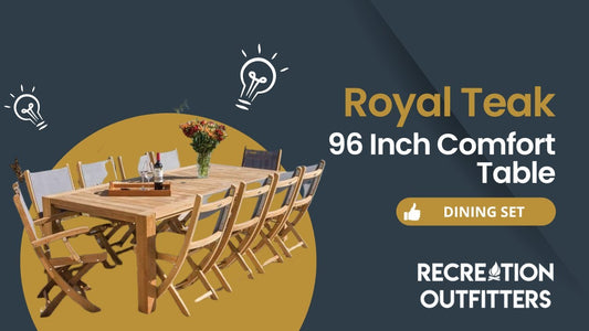 Royal Teak Collection 96 Inch Comfort Table | 11 Piece Teak Dining Set - Available at Recreation Outfitters