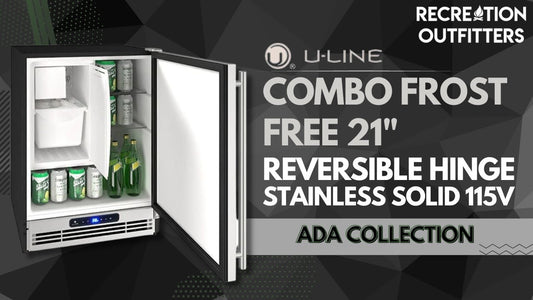 U-Line | Combo Frost Free 21" Reversible Hinge Stainless Solid 115v | ADA Collection | UARI121-SS01A - Available at Recreation Outfitters