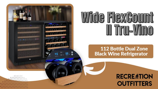 Wide FlexCount II Tru-Vino 112 Bottle Dual Zone Black Side-By-Side Wine Refrigerator - Available at Recreation Outfitters