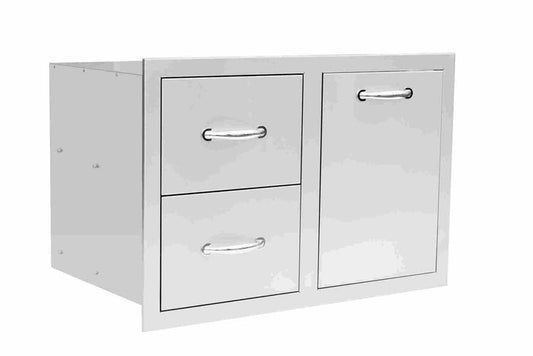 TruFlame - 33" 2-Drawer & Vented LP Tank Pullout Drawer Combo | TF-DC2-33LP