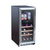 TruFlame - 15" Outdoor Rated Dual Zone Wine Cooler | TF-RFR-15WD